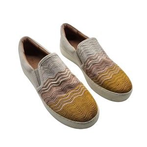 Frye Women's Lena Wave Suede Textured Slip-On Sneakers in Honey Multi Size 8.5